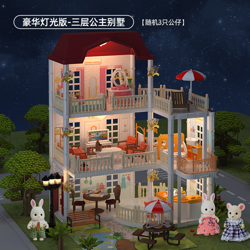 Kaola diario Casa de juego para niños juguete niña princesa Castillo Villa Casa Regalo de Cumpleaños niña casa de muñecas