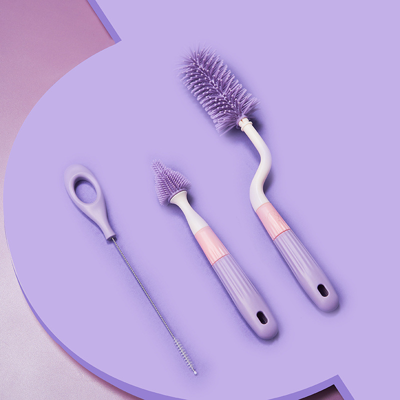 Cepillo de botella púrpura 3 piezas ☆