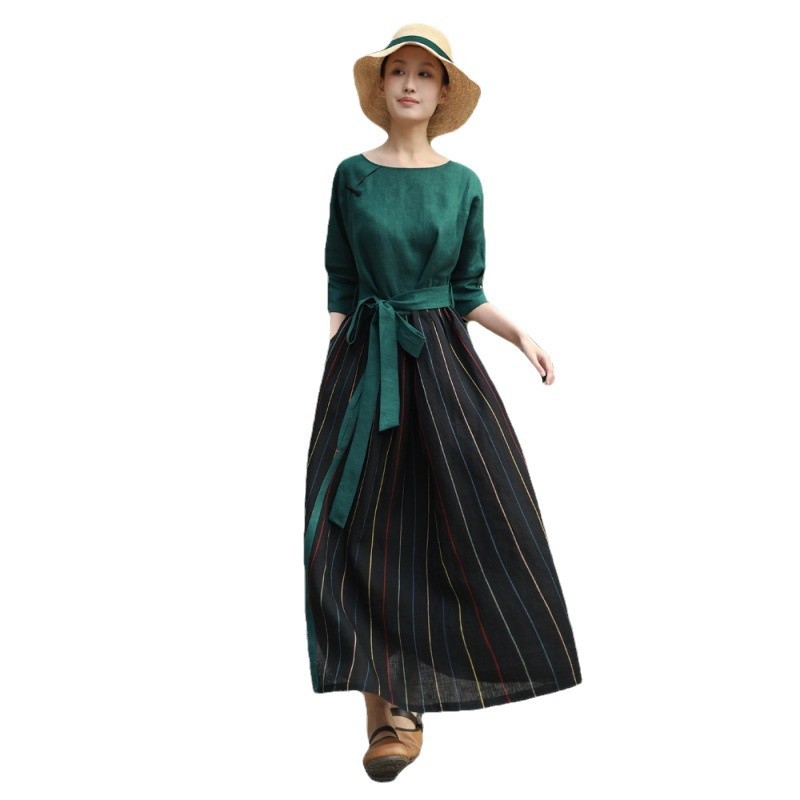 Autumn retro elegant ethnic long skirt