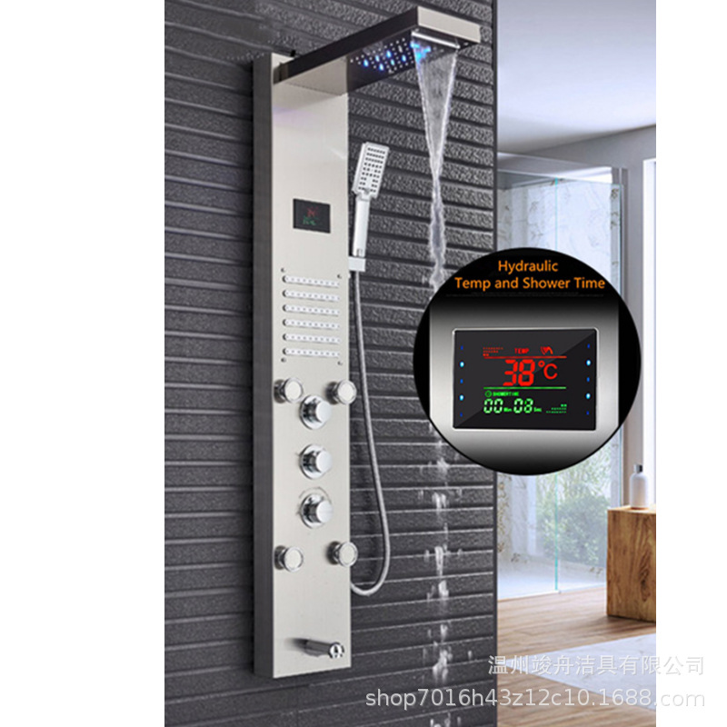Pantalla de ducha Juego de ducha inteligente Ducha integrada Juego de baño de salida de agua multifuncional de cinco velocidades