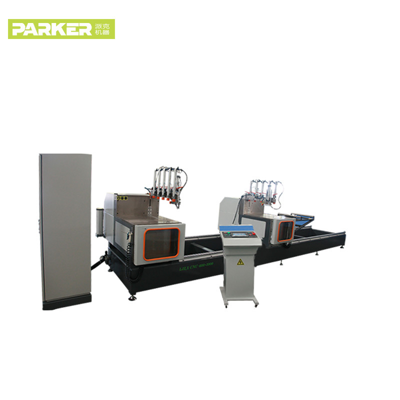 铝合金断桥铝型材门窗机械加工设备数控双角头平推切割锯派克机器