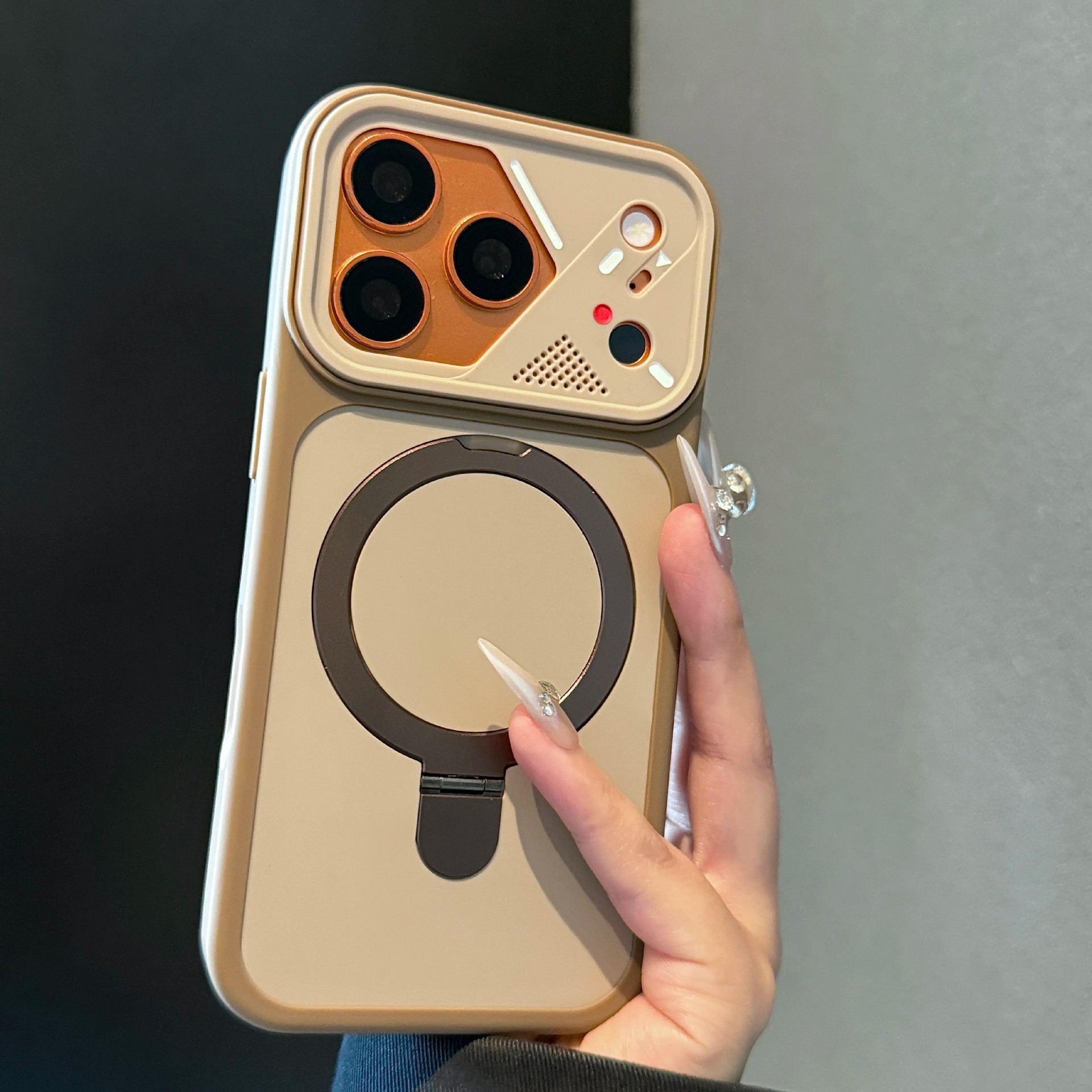 Magnetic Stand Suitable for Apple 17 Pro Max Phone Case, New 17 Armor Frame, iPhone 16 Matte Skin Texture