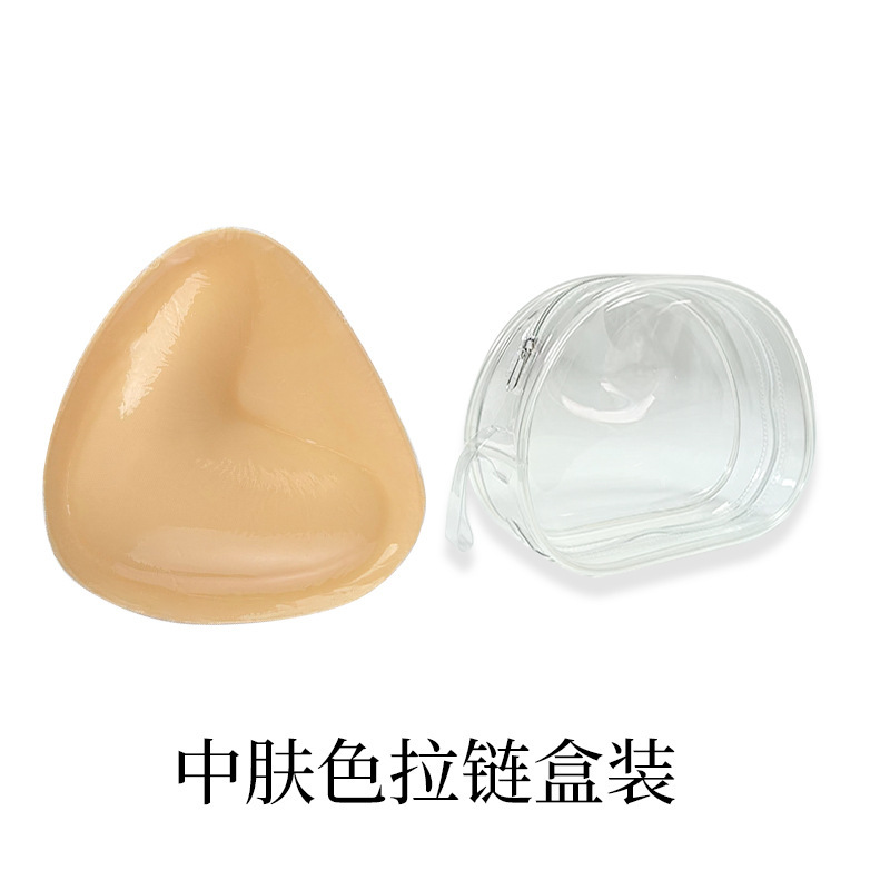 クロスボーダー三角形型厚手シリコン胸パッド、小胸を大きく見せる、女性用プッシュアップ水着・タイツ用両面粘着胸パッド|undefined