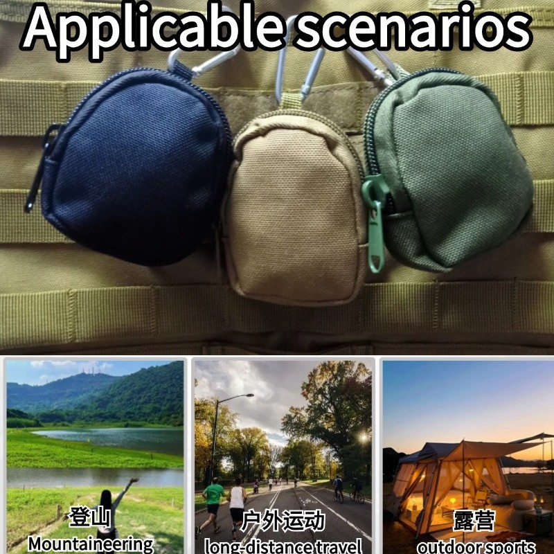 Monedero a juego diario de Amazon Cartera pequeña de almacenamiento de poliéster resistente al desgaste Disco en U Monedero para auriculares Mini bolsa