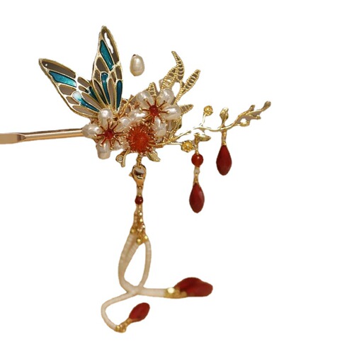 New Chinese style hairpin, simple ball headband, women's national style cheongsam, New Year's headdress, Xiuhe suit, bridal hair accessories
