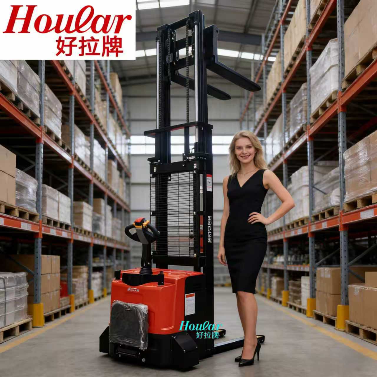 全电动堆高车2000kg电动叉车搬运车DIDING迪鼎堆高托盘升降叉车