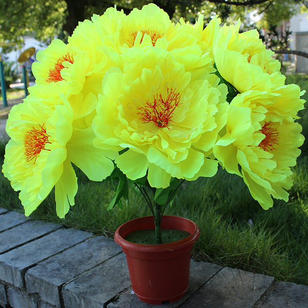 Simulated large peony bouquet 13 heads of silk flowers Qingming…