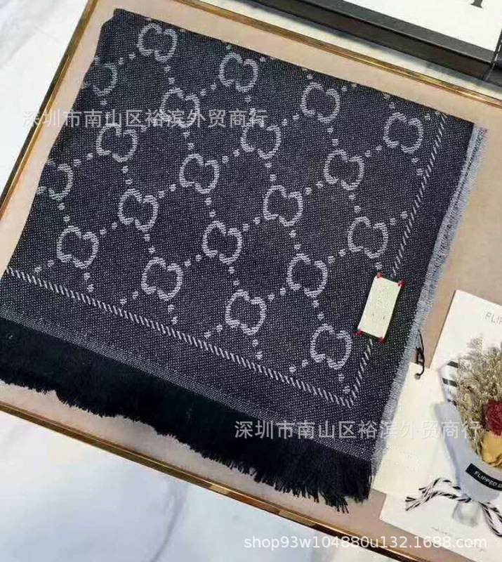 双G大牌围巾家高品质经典双面羊绒围脖秋冬网红专柜同款羊毛披肩|undefined