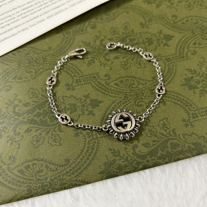 Factory Direct Sale 925 Sterling Silver Bracelet Gujia Double g Sunflower Bracelet Women's Trendy and Stylish Bracelet Factory Direct Sale 925 Sterling Silver Bracelet Gujia Double g Sunflower Bracelet Women's Trendy and Stylish Bracelet