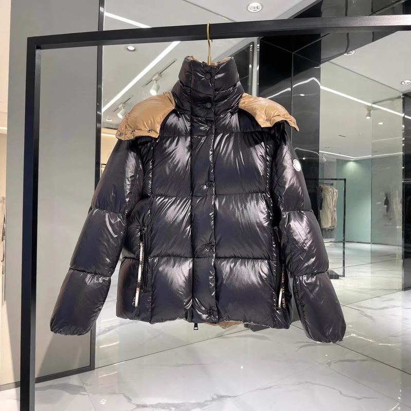 25 Winter Mengjia Maya Black Gold Fashion Versatile Trendy Brand Women's Short Down Jacket Windproof Hooded Warm Coat
