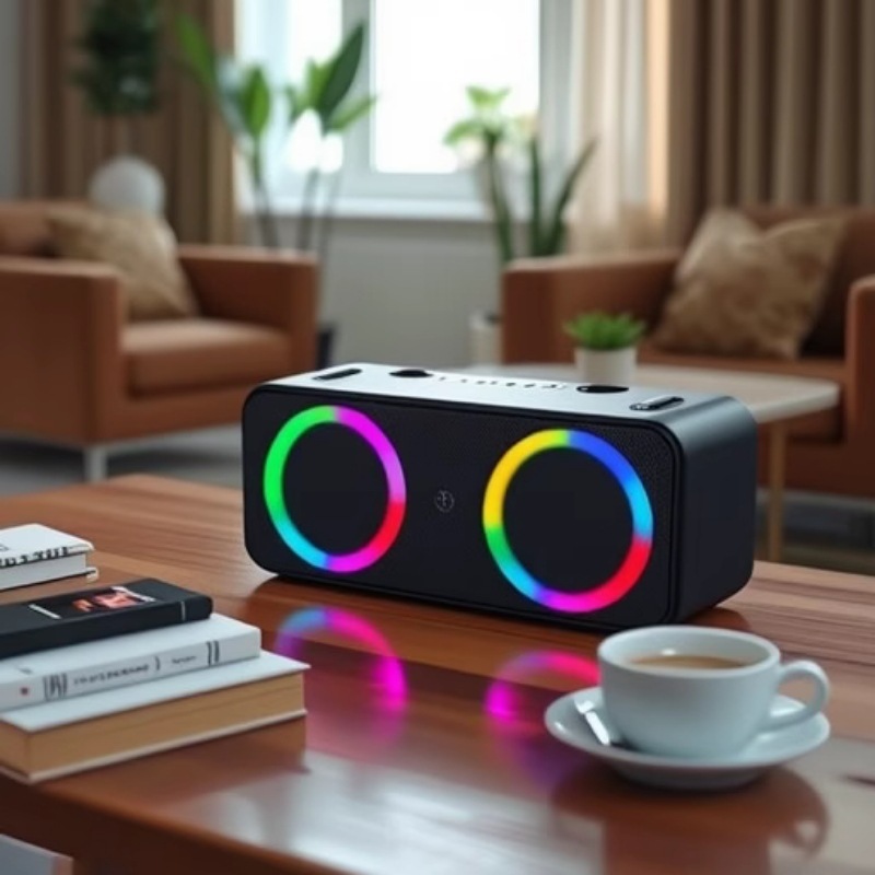 新しい M4407 ワイヤレス Bluetooth スピーカーデュアルスピーカー RGB ライトポータブルハイパワー屋外デュアルマイクカラオケオーディオ|undefined