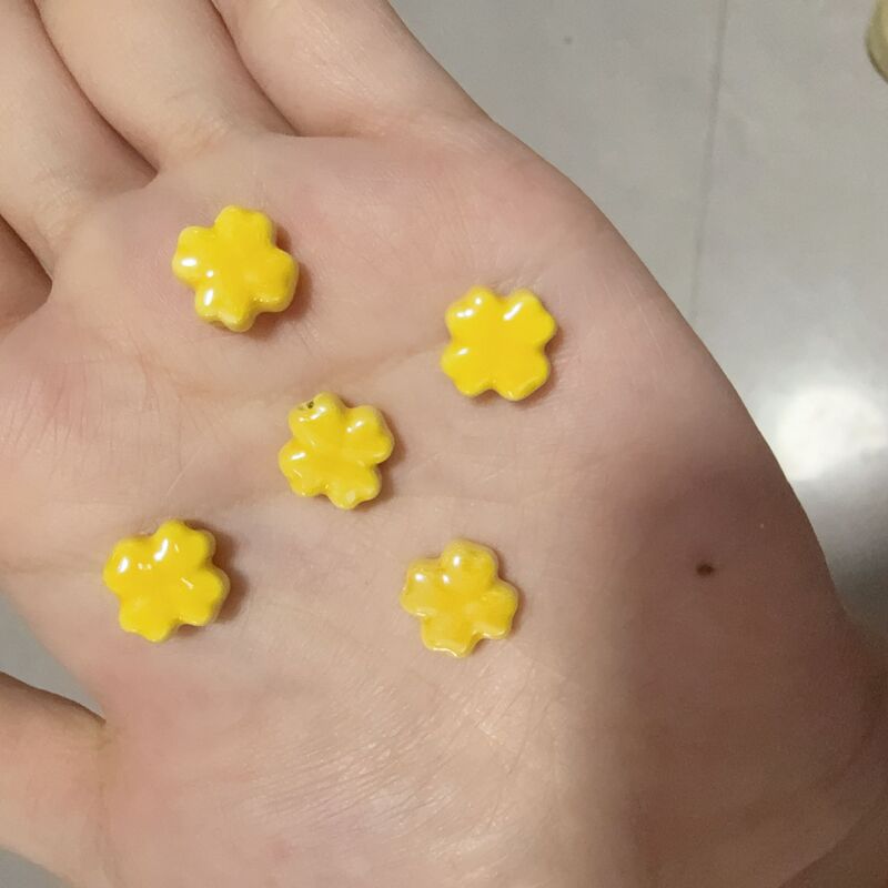 6*12mm【小清新】马卡龙色陶瓷四叶草DIY手链项链耳饰配饰材料|undefined