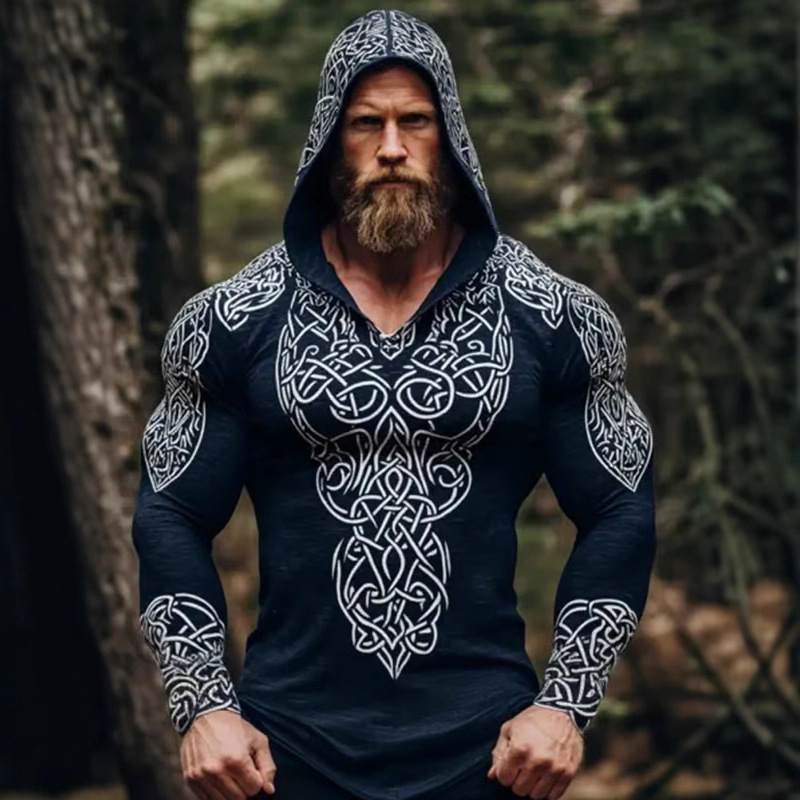 Men's Long-sleeved Loose Hooded Sweater