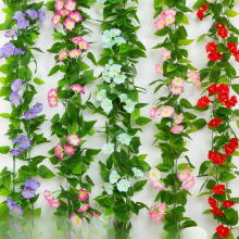 仿真牵牛花喇叭花塑料花假花藤条空调管道遮挡装饰藤蔓缠绕绿植物
