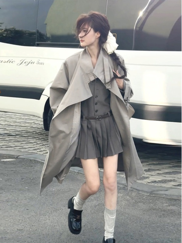 中长款风衣外套女2025春秋季新款小个子大衣英伦风韩系感气质百搭|undefined