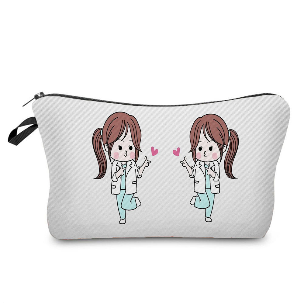 Women's Medium All Seasons Polyester Human Cute Square Zipper Cosmetic Bag display picture 2