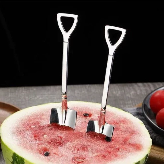 Нержавеющая сталь чистая красная ложка арбуза креативная Лопата лопатка для арбуза Ложка мороженого десертная ложка кофейная ложка оптовая продажа с фабрики
