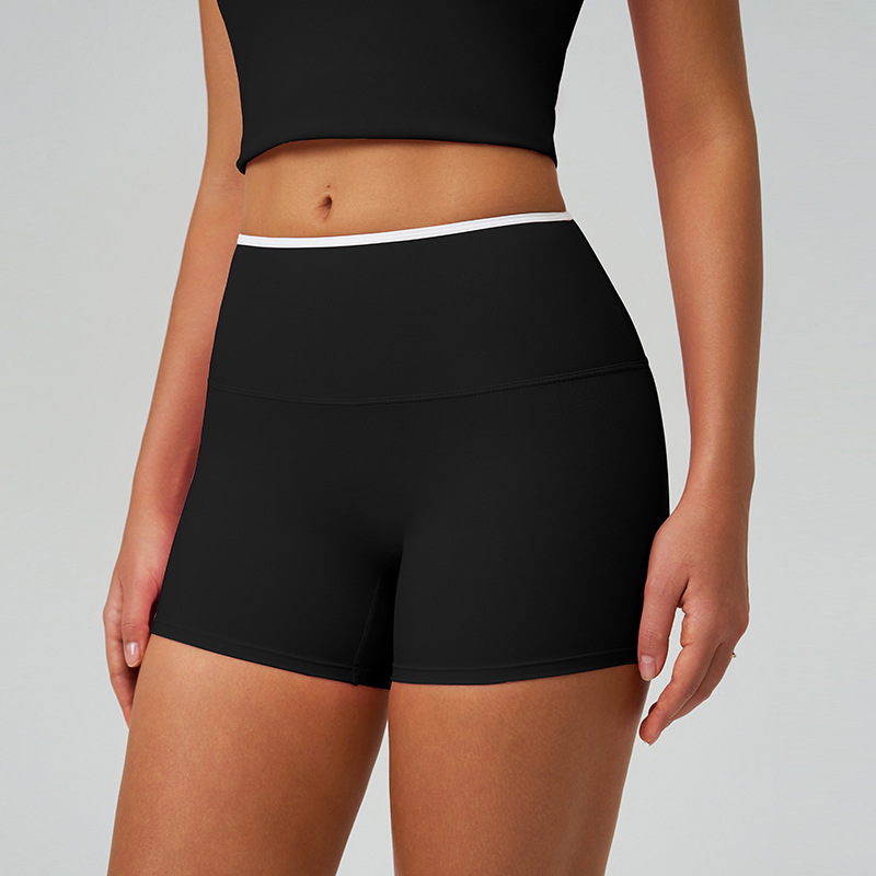 Pantalones cortos de yoga transfronterizos desnudos ajustados de cintura alta elevación de cadera rápida secado deportivo de ejercicio deportivo pantalones cortos casuales 9238