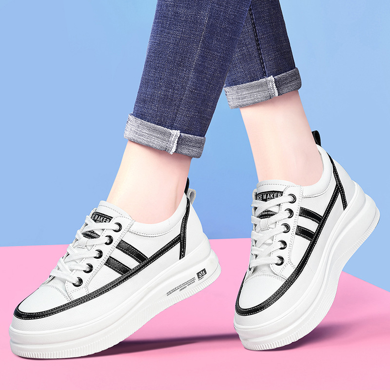 Giày LJ 1071 trắng đen, cao gót 5cm