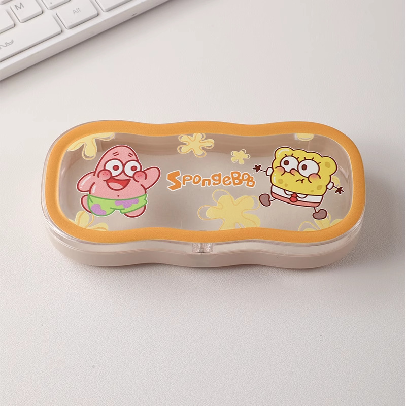 Caja de gafas transparentes de borde de la nube, alta sensación de almacenamiento portátil, niños, niños, niños, estudiantes, lindos, caja de gafas al por mayor