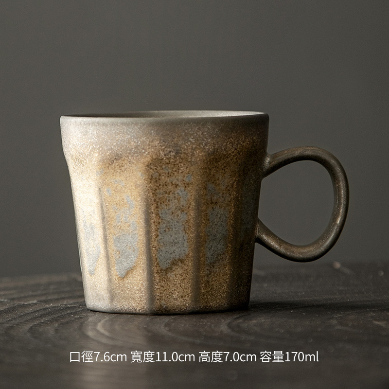 レトロな粗い陶器のコーヒーカップ和風シンプルなセラミックエスプレッソラテラテアートカップマグカップウォーターカップパーソナルティーカップ|undefined