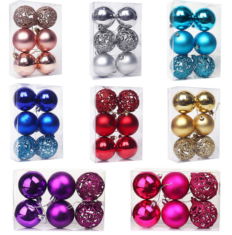 Party Occasion Plastic Material Christmas Festival Christmas Retro Ball Plastic Party Hanging Ornaments