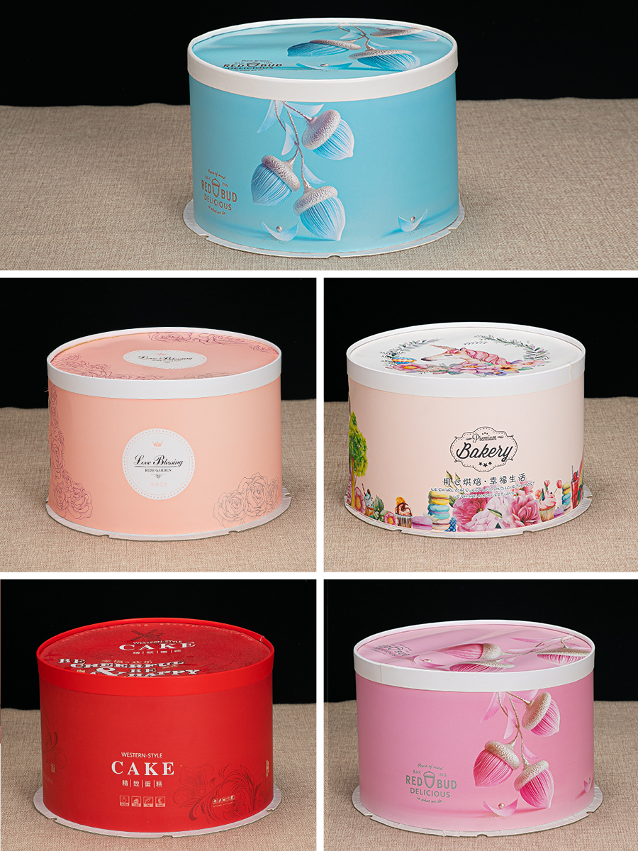 Caja de embalaje de pastel 6 pulgadas 8 pulgadas 10 pulgadas 12 pulgadas 14 pulgadas caja cuadrada de cartón de cumpleaños caja redonda caja de embalaje de pastel