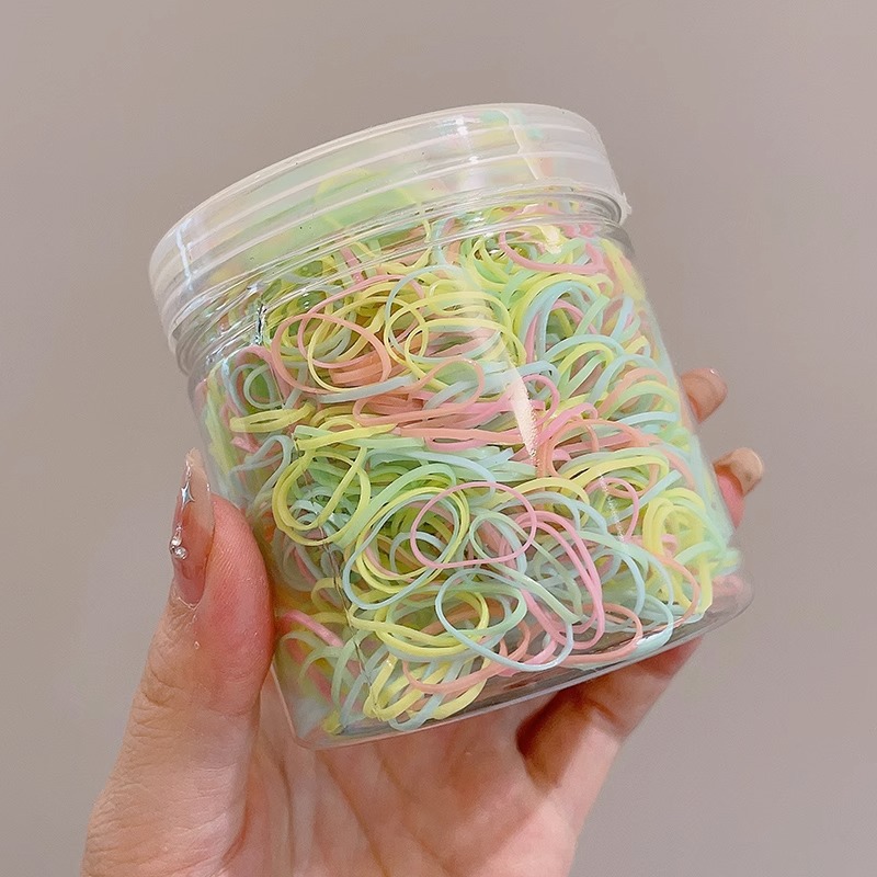 Anillo de cabello desechable correa de goma niñas no lastimar cabello pequeño viento fragante duradero delgado engrosar la cuerda de cabello anillo de cabello bolsa de adornamiento para el cabello