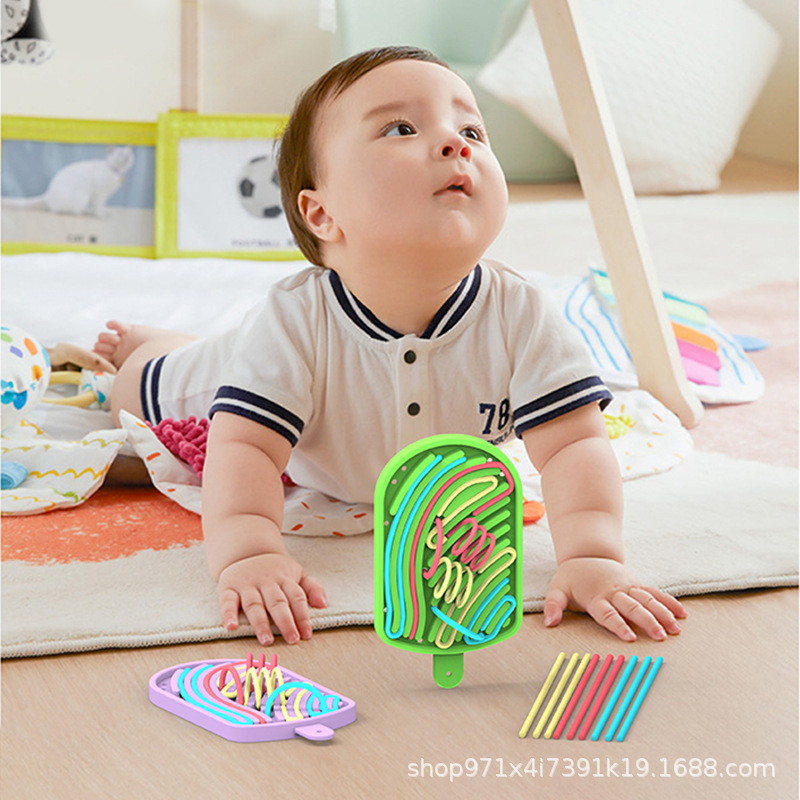 Amazon caliente venta sensorial puzzle forma de helado de silicona de grado alimenticio placa sensorial