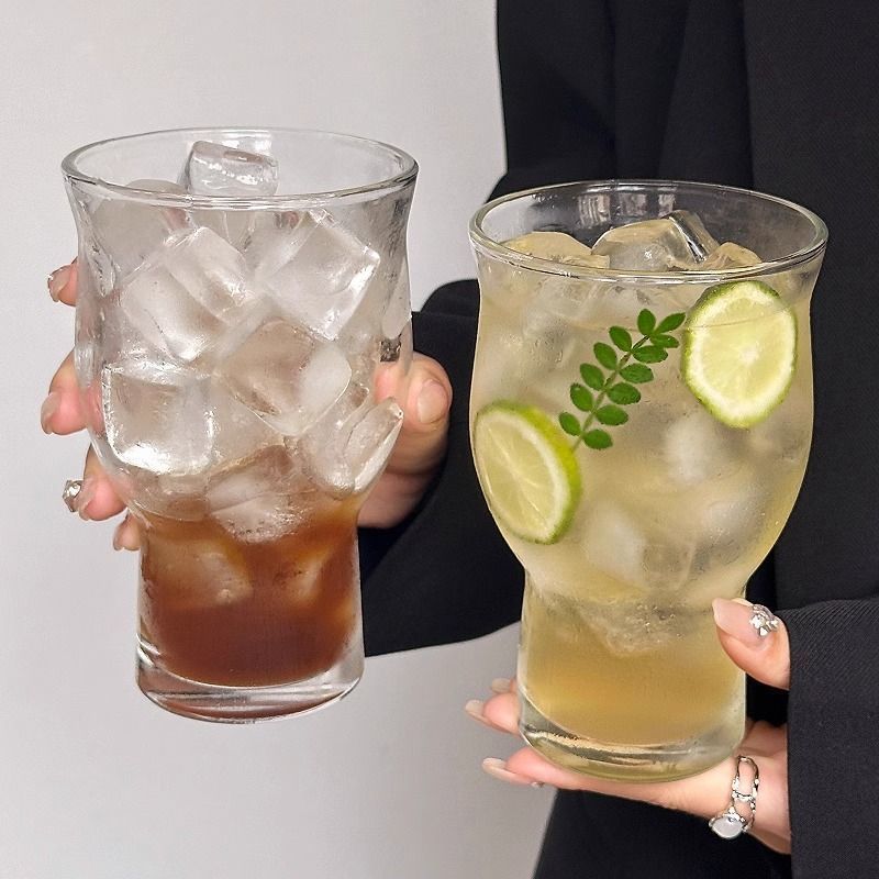 Retro Glasbecher Mit Weiter Öffnung Für Eiskaffee Und Früchtetee_voghion.com