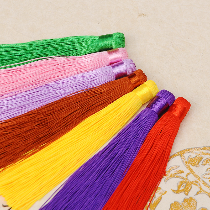 厂家直销12CM流苏涤纶冰丝穗子车挂垂直批发挂件垂直流苏手工