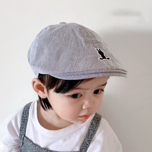 Children's Fashionable Bunny Beanie with Embroidery, Gentleman Hat, Wholesale