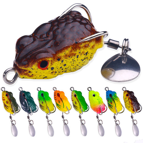 Long-range throwing thunder frog special lure for fishing black fish, strong modification of bionic small frog, sequined fake bait and bait set