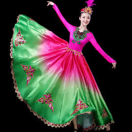 新疆大气开场舞大摆裙演出服女维吾尔族舞蹈服装少数民族表演服女