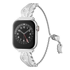 【億企信】適用蘋果錶帶applewatch小眾設計鑲鑽翅膀金屬高級手鍊
