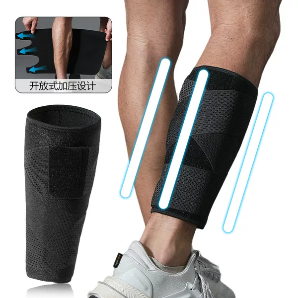 Cross-Border Compression Leg Support with Three Adjustable Velcro Straps for Sports, Fitness, Running, and Cycling