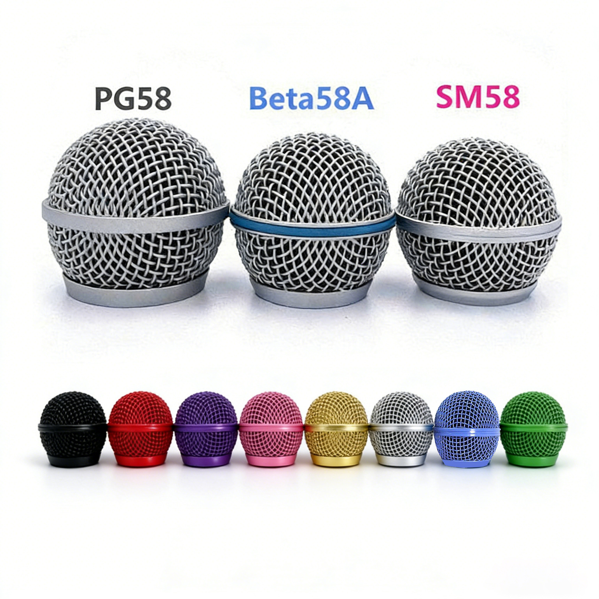 Adecuado para Shure beta58a MICRÓFONO INALÁMBRICO micrófono cubierta de red accesorios de micrófono de metal cabeza de la red del micrófono