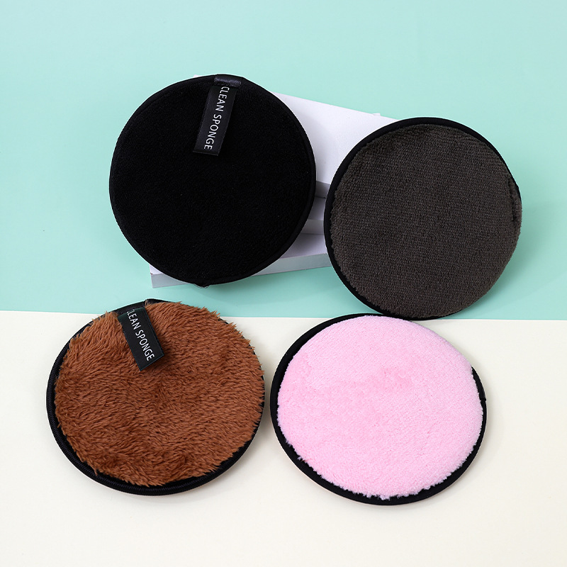 Estilo transfronterizo rejilla de piña desmaquillante de agua perezosa borla de polvo tipo redondo lavable de limpieza de doble cara esponja húmeda desmaquillante al por mayor