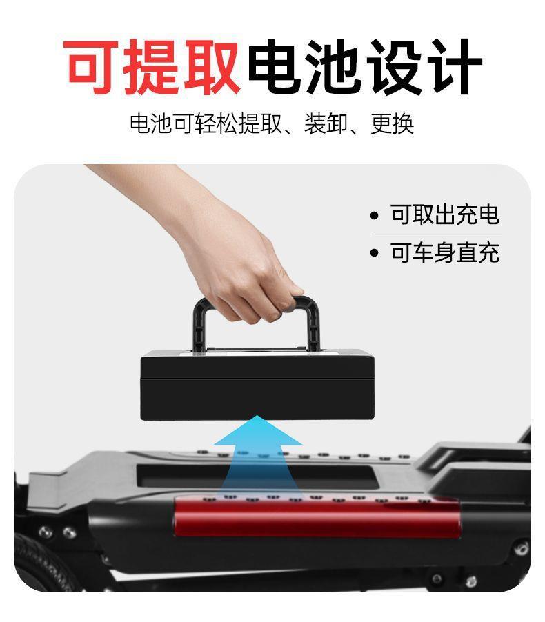 New Portable Folding Mobility Scooter for the Elderly, Four-Wheeled Electric Vehicle for Disabled People, Lightweight Travel Assist Vehicle