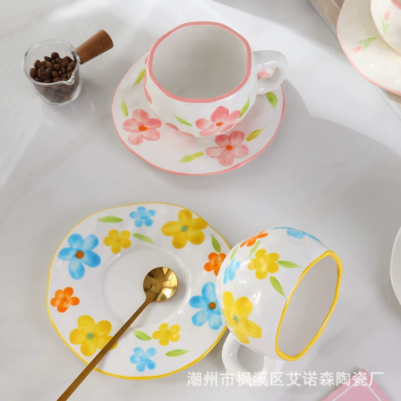 Creative ceramic coffee high quality tea cup for beloved, hand painting