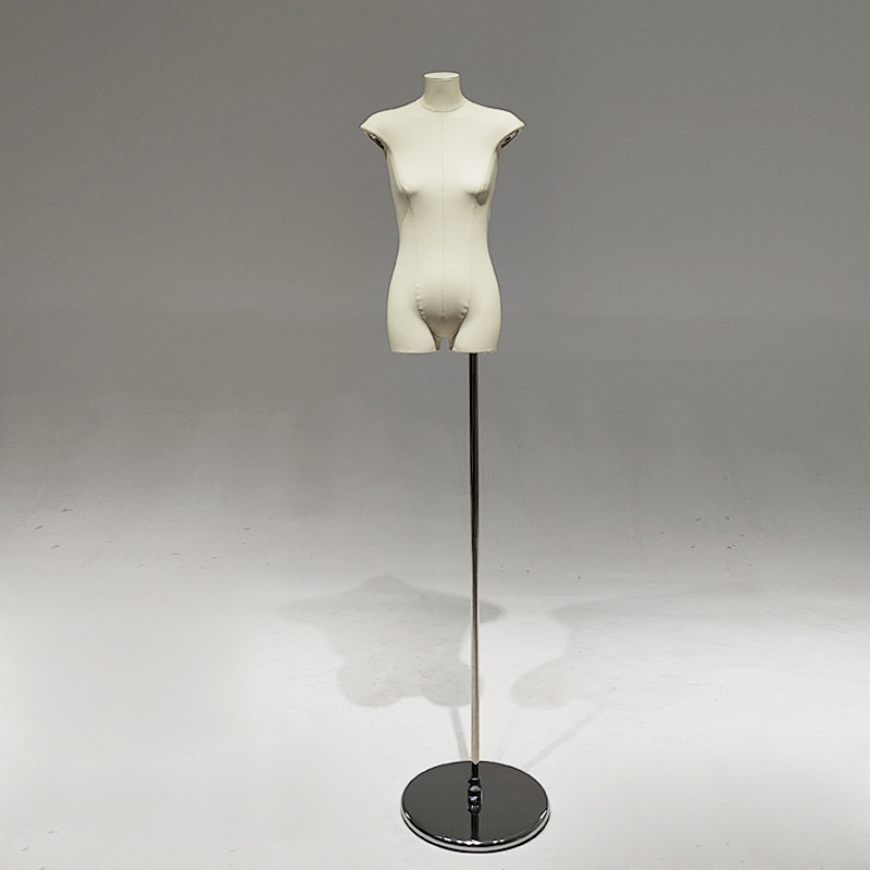 Cuero coreano PU modelo de cuerpo plano accesorios tienda de ropa de mujer mitad plano pecho pequeño estante de exhibición de ropa maniquí de ventana