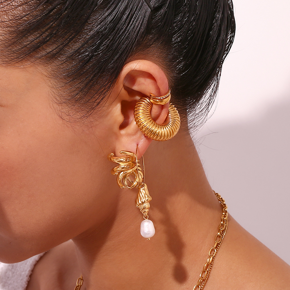 19g Weight 316L Stainless Steel Ear Needle Material 18K Gold Plated Plating Material Earrings, Ear Studs Classification 1 Pair Quantity Daily, Street Occasion 316L Stainless Steel Material Geometric, Flower Pattern All Seasons Season Women's Gender Retro, Simple Style Style Waterproof Non Tarnish, Surgical Steel, Plating Craft 18K Gold Plated 316L Stainless Steel Geometric Flower Waterproof Non Tarnish Surgical Steel Retro Simple Style Earrings Ear Studs For Women's 14