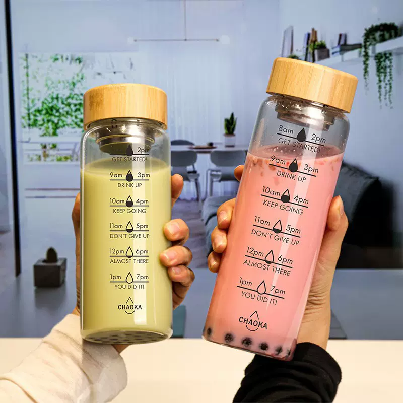 玻璃杯高颜值吸管水杯便携泡茶大容量新款2026咖啡杯子