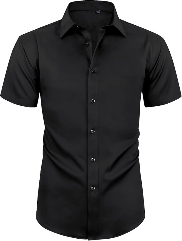 クロスボーダー半袖無地メンズシャツフォーマルシャツノンアイロン紳士服AliExpress Amazon temu大ヒット|undefined