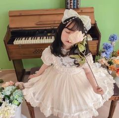 2024 Children's Lolita Style Puffed Dress for Girls, Spanish Princess Dress, Baby Birthday Formal Wear