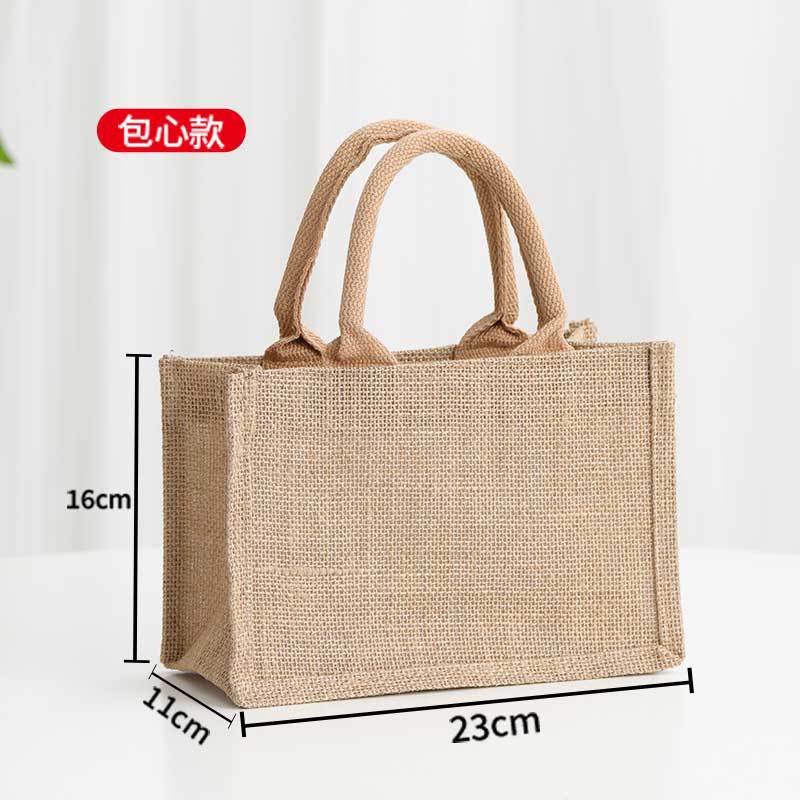 Bolsa de arpillera personalizada protección del medio ambiente bolsa de regalo de compras de lino de yute bolsa de lona de salida de moda logotipo personalizado