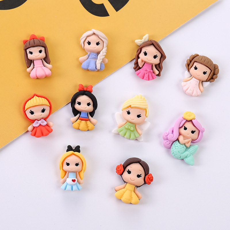Cartoon little Princess Mermaid diy resin jewelry accessories headdress hairpin Cup decoration patch material