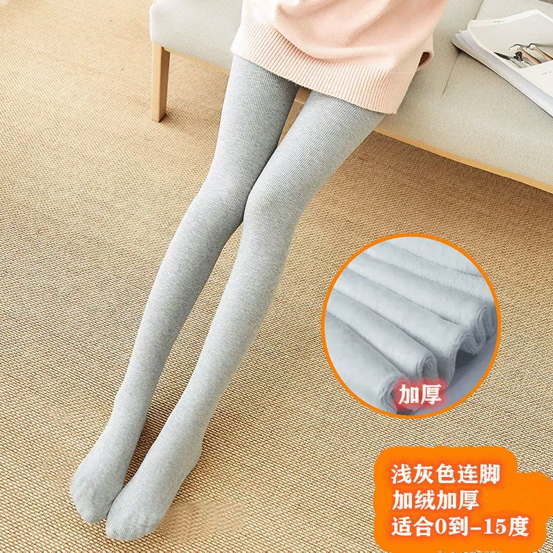 Fleece thin warm velvet leggings, demi-season keep warm trousers