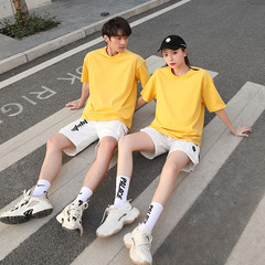 Customize crew neck cotton T-shirt for team uniform, short sleeve workwear, promotional shirt, group activity T-shirt with logo printing