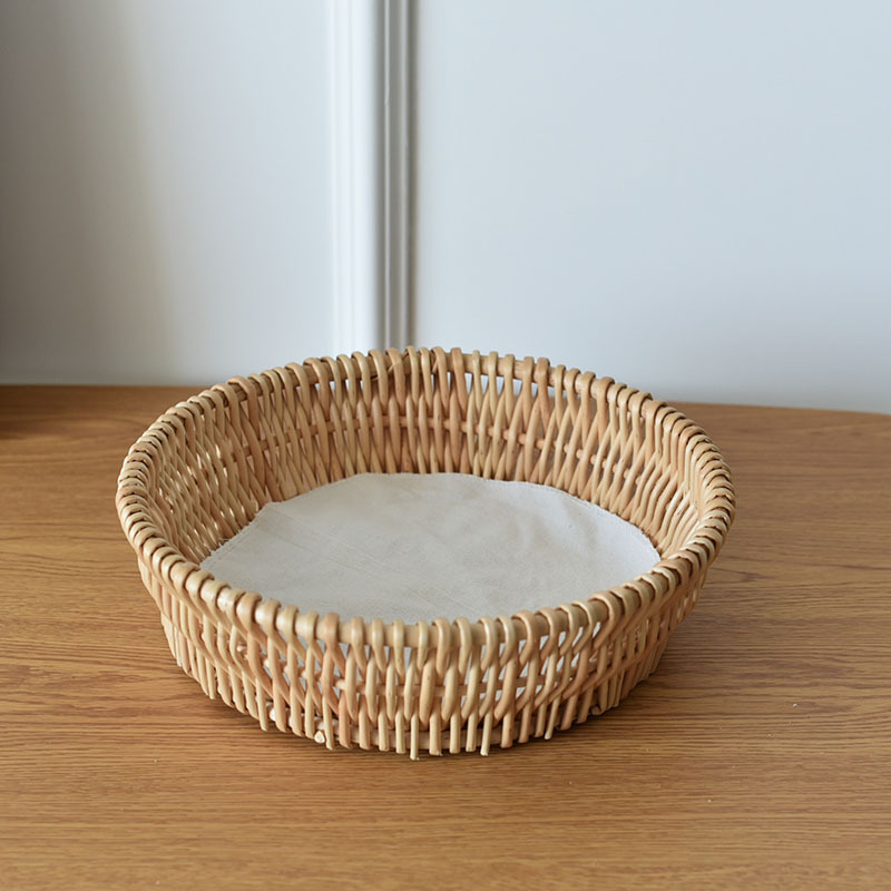 Cesta de pan al vapor cesto de almacenamiento de sauce cesto de frutas bambú trenzado cesto de pan verduras frutas secas caseras huevos bocadillos almacenamiento de tela cesta